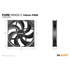 Bequiet be quiet! Pure Wings 3 140 mm PWM Triple Pack Computer case Fan 14 cm Black 3 pc(s) - image 5
