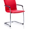Echo Medium Back Leather Cantilever Visitor Chair with Arms
