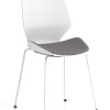 Florence White Frame Fabric Seat Visitor Chair