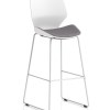 Florence White Frame Fabric Seat High Stool Chair