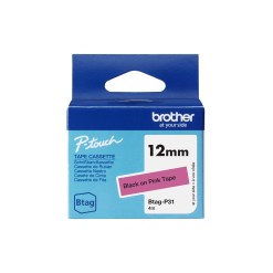 Brother BTAG-P31 label-making tape Black on pink