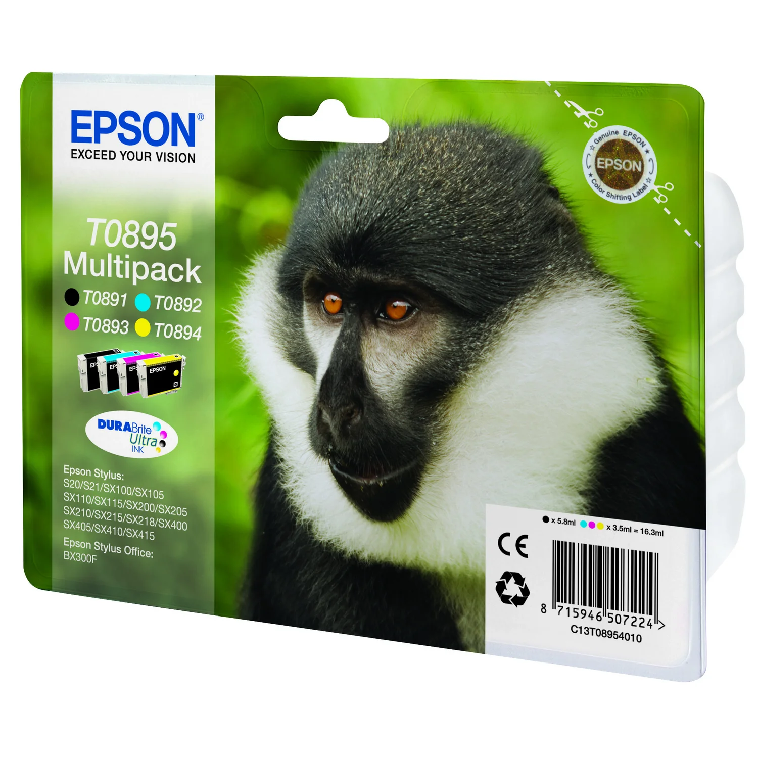 Epson Monkey Multipack 4-colours T0895 DURABrite Ultra Ink - image 2