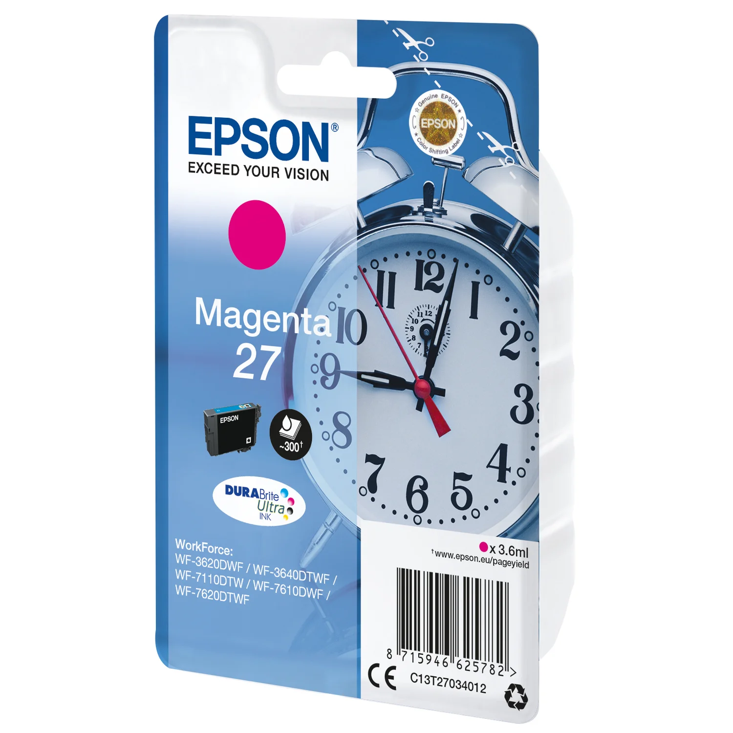 Epson Alarm clock Singlepack Magenta 27 DURABrite Ultra Ink - image 2