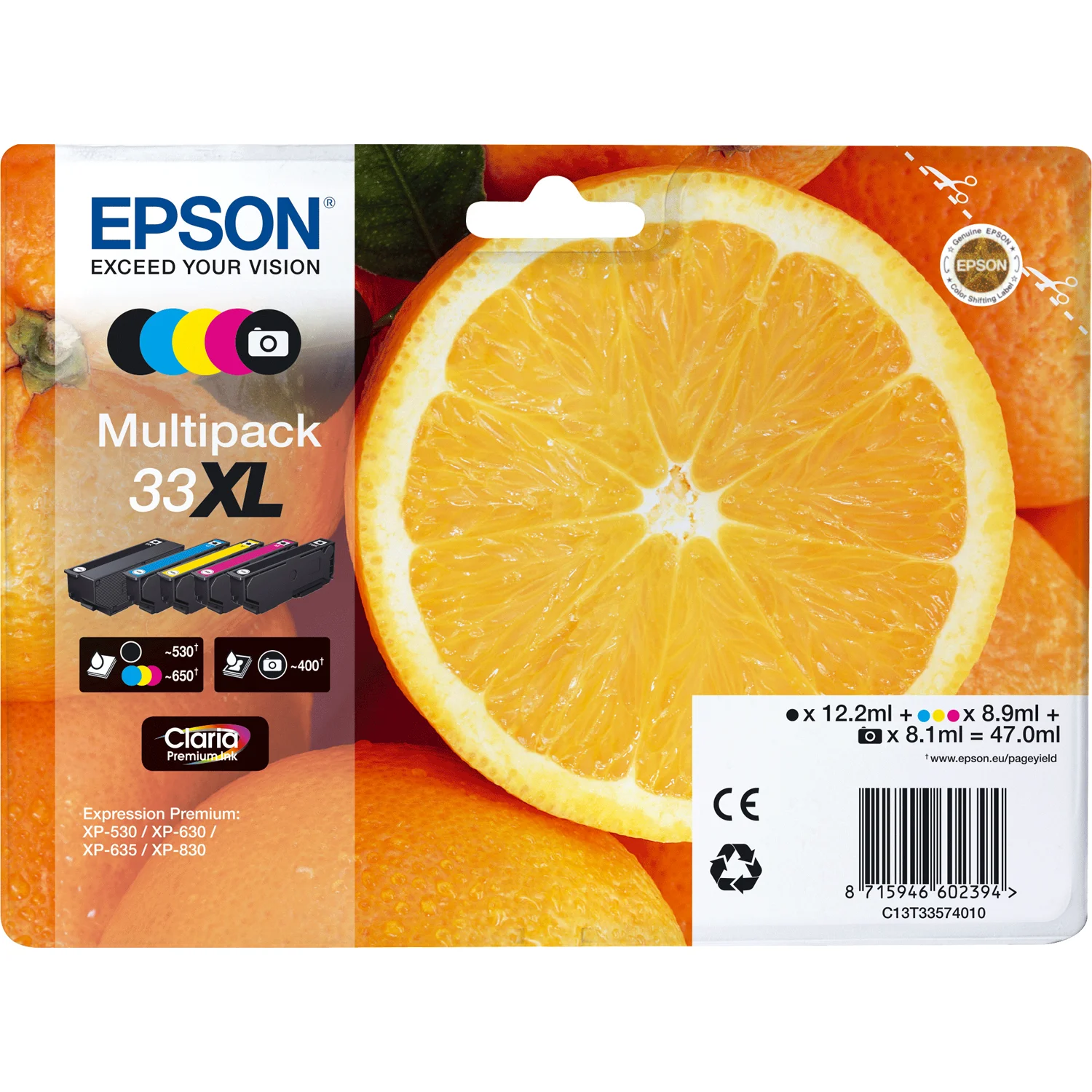 Epson Oranges Multipack 5-colours 33XL Claria Premium Ink - image 3
