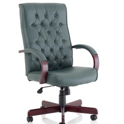 Chesterfield High Back Leather Executive Office Chair with Arms - image 3