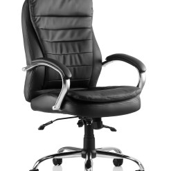 Rocky High Back Executive Black Leather Office Chair with Arms