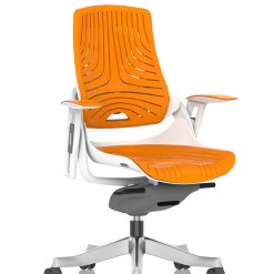 Zure High Back White Shell Elastomer Executive Office Chair with Arms - image 2