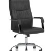 Carter High Back Black Leather Executive Office Chair with Arms