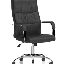 Carter High Back Black Leather Executive Office Chair with Arms