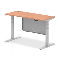Air Height Adjustable Slimline Desk With Cable Ports With Steel Modesty Panel - image 2