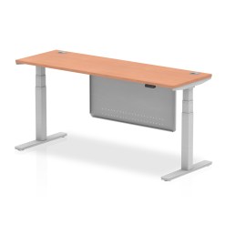 Air Height Adjustable Slimline Desk With Cable Ports With Steel Modesty Panel - image 4