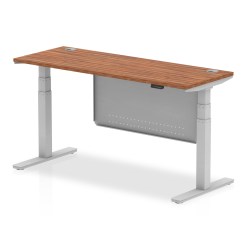 Air Height Adjustable Slimline Desk With Cable Ports With Steel Modesty Panel - image 7