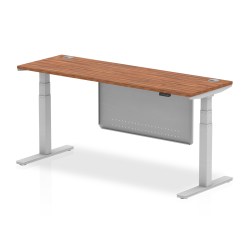 Air Height Adjustable Slimline Desk With Cable Ports With Steel Modesty Panel - image 8