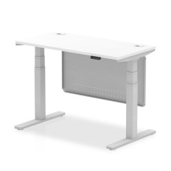 Air Height Adjustable Slimline Desk With Cable Ports With Steel Modesty Panel - image 9