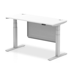 Air Height Adjustable Slimline Desk With Cable Ports With Steel Modesty Panel - image 10