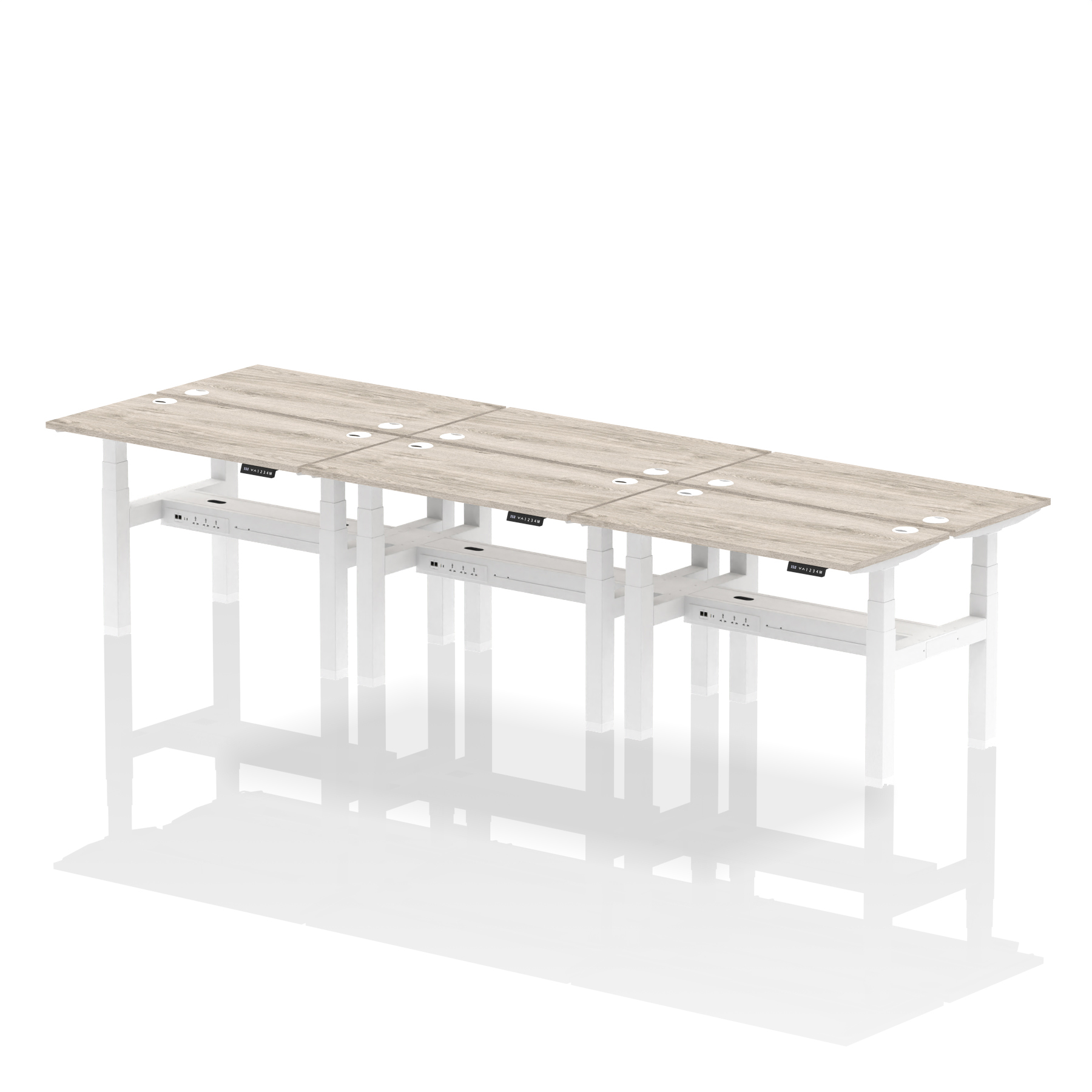 Air Back-to-Back Slimline Height Adjustable Bench Desk - 6 Person - image 6