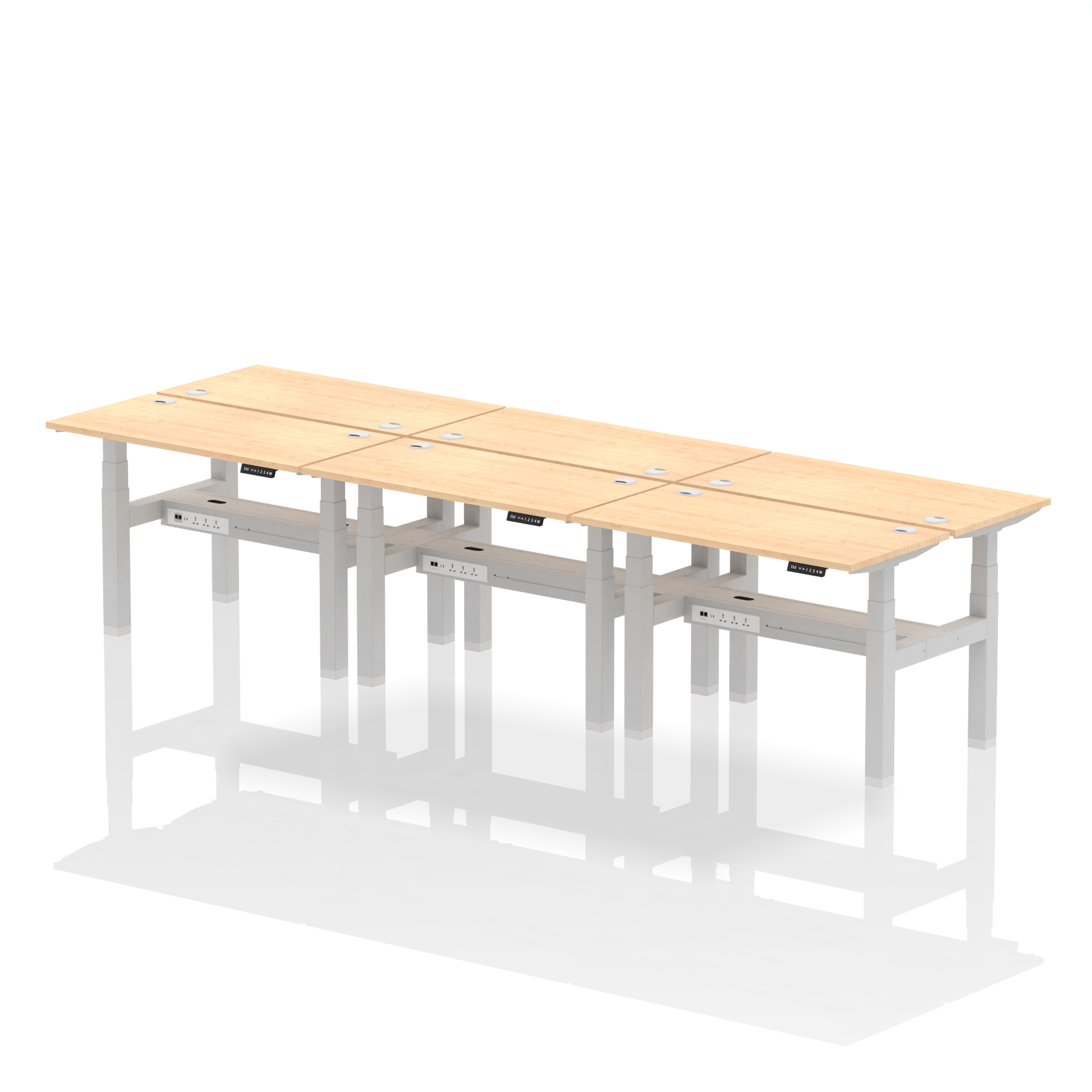 Air Back-to-Back Slimline Height Adjustable Bench Desk - 6 Person - image 8