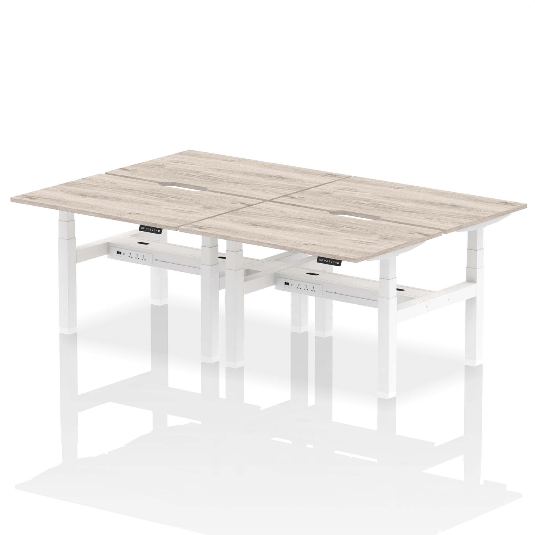 Air Back-to-Back Scalloped Edge Height Adjustable Bench Desk - 4 Person - image 6
