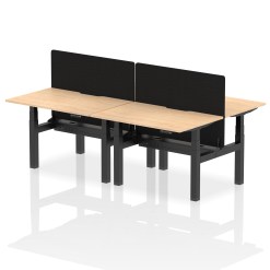 Air Back-to-Back Scalloped Edge Height Adjustable Bench Desk - 4 Person with Black Straight Screen - image 7
