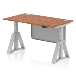 Air Height Adjustable Desk With Cable Ports With Steel Modesty Panel With Piste Foot - image 6