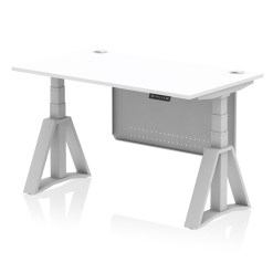 Air Height Adjustable Desk With Cable Ports With Steel Modesty Panel With Piste Foot - image 10