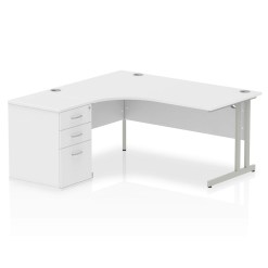 Impulse 1600mm Cantilever Left Crescent Desk Workstation - image 2