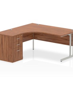 Impulse 1600mm Cantilever Left Crescent Desk Workstation