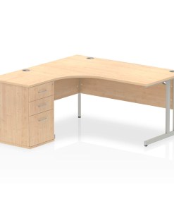 Impulse 1600mm Cantilever Left Crescent Desk Workstation
