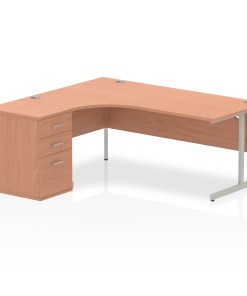 Impulse 1800mm Cantilever Left Crescent Desk Workstation