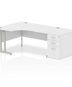 Impulse 1600mm Cantilever Left Crescent Desk Workstation