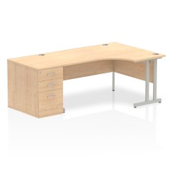 Impulse 1600mm Cantilever Right Crescent Desk Workstation - image 8