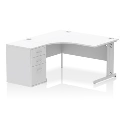 Impulse 1400mm Cable Managed Left Crescent Desk Workstation - image 2