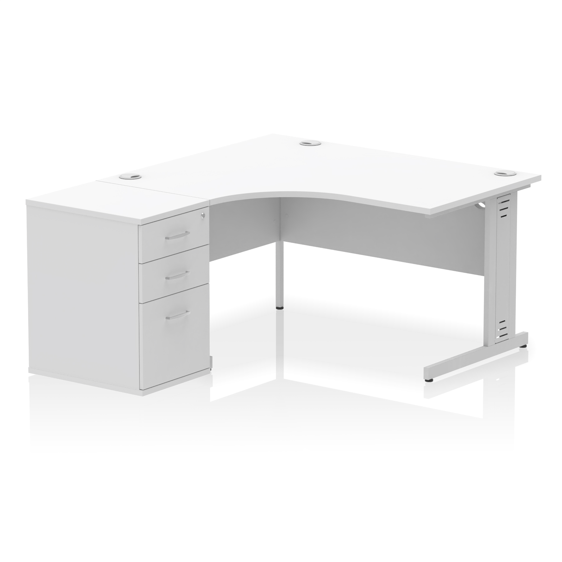 Impulse 1400mm Cable Managed Left Crescent Desk Workstation - image 2