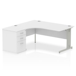 Impulse 1600mm Cable Managed Left Crescent Desk Workstation - image 2
