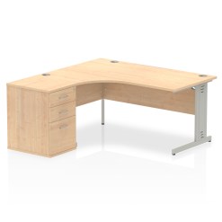 Impulse 1600mm Cable Managed Left Crescent Desk Workstation - image 4