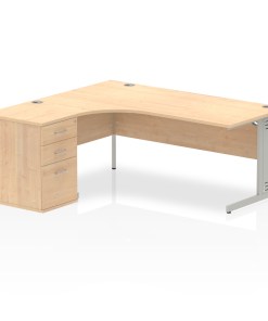 Impulse 1800mm Cable Managed Left Crescent Desk Workstation