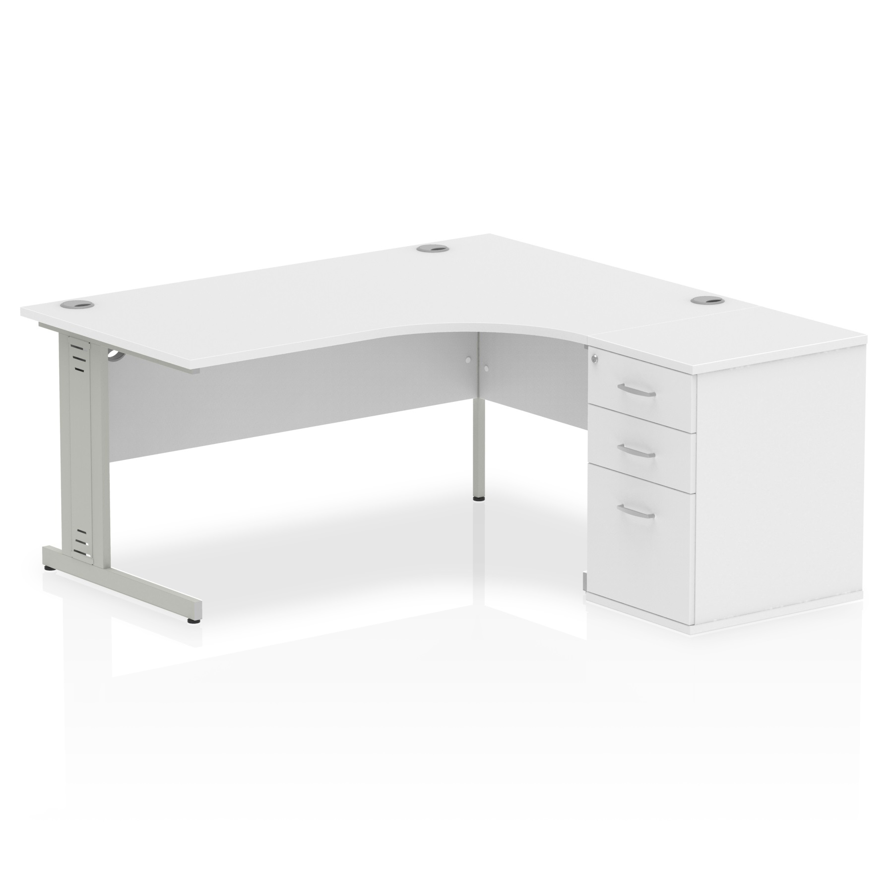 Impulse 1600mm Cable Managed Right Crescent Desk Workstation - image 2