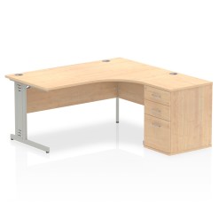 Impulse 1600mm Cable Managed Right Crescent Desk Workstation - image 4