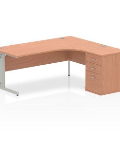 Impulse 1800mm Cable Managed Right Crescent Desk Workstation