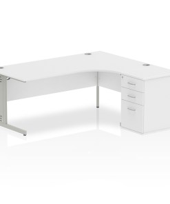 Impulse 1800mm Cable Managed Right Crescent Desk Workstation