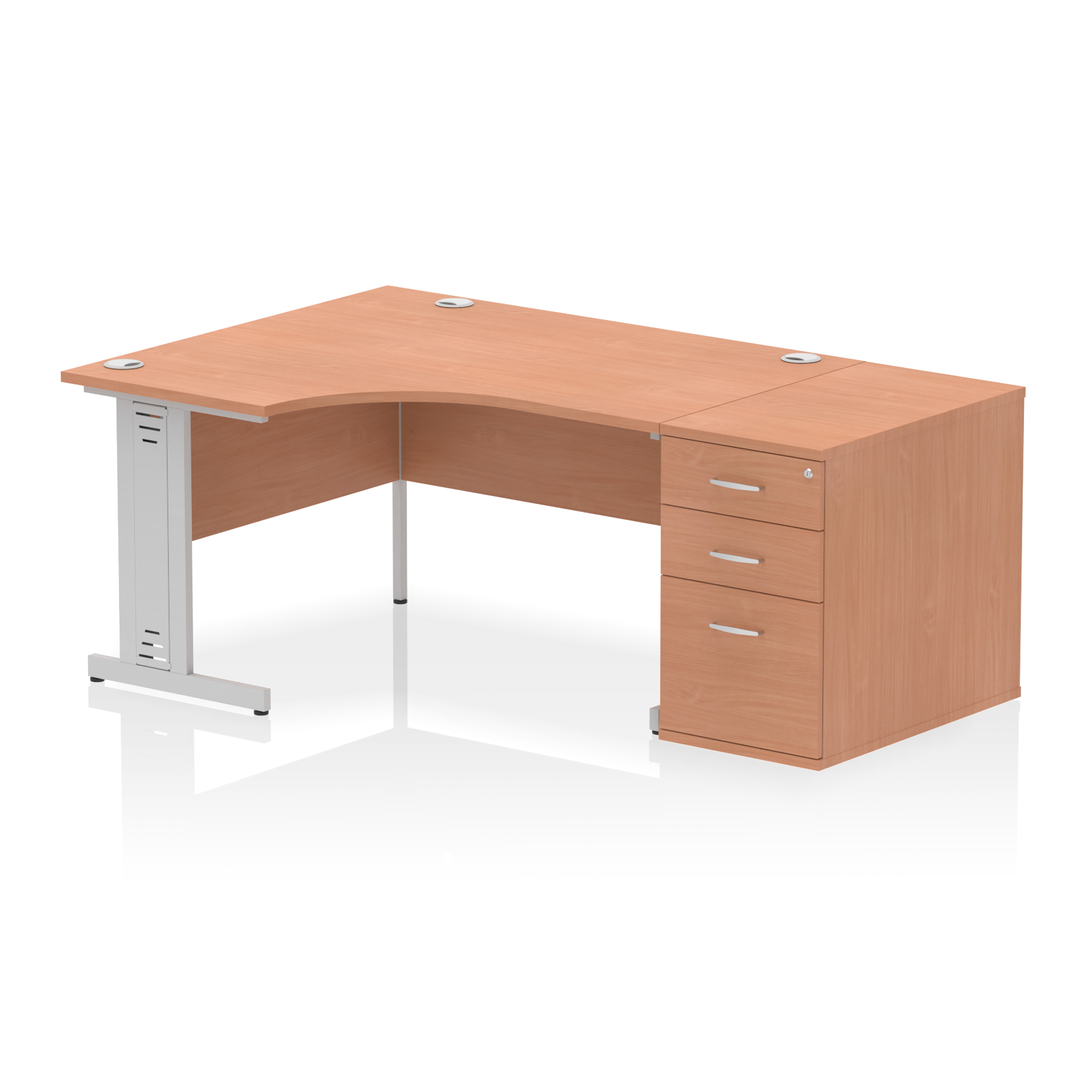 Impulse 1400mm Cable Managed Left Crescent Desk Workstation - image 5