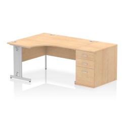 Impulse 1400mm Cable Managed Left Crescent Desk Workstation - image 8
