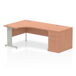 Impulse 1600mm Cable Managed Left Crescent Desk Workstation - image 5
