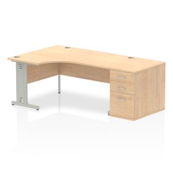 Impulse 1600mm Cable Managed Left Crescent Desk Workstation - image 8