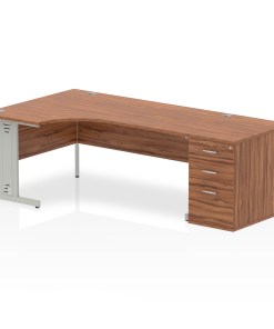 Impulse 1800mm Cable Managed Left Crescent Desk Workstation
