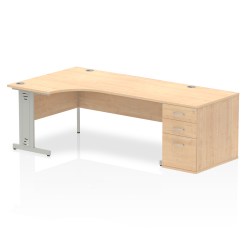 Impulse 1800mm Cable Managed Left Crescent Desk Workstation - image 8