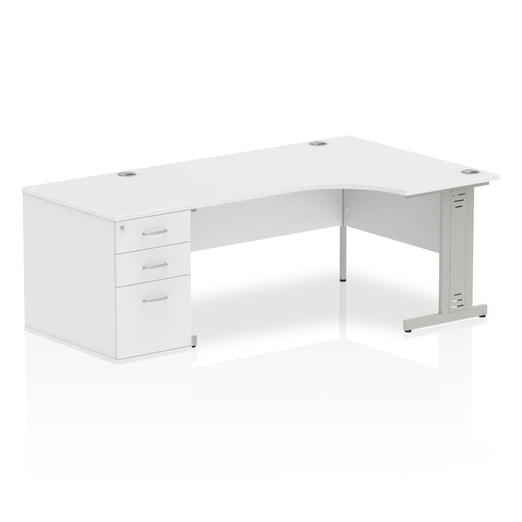 Impulse 1600mm Cable Managed Right Crescent Desk Workstation - image 6