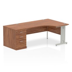 Impulse 1600mm Cable Managed Right Crescent Desk Workstation - image 7