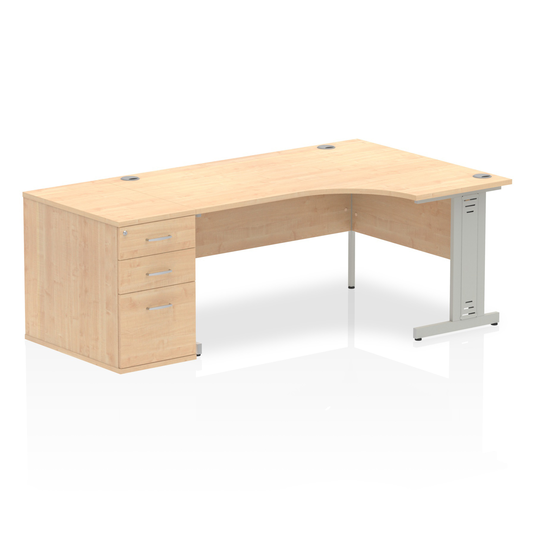 Impulse 1600mm Cable Managed Right Crescent Desk Workstation - image 8