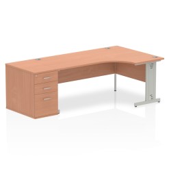 Impulse 1800mm Cable Managed Right Crescent Desk Workstation - image 5